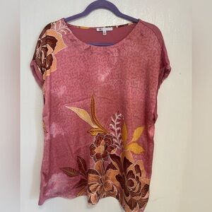 DR2 Pink Floral Short Sleeve Top